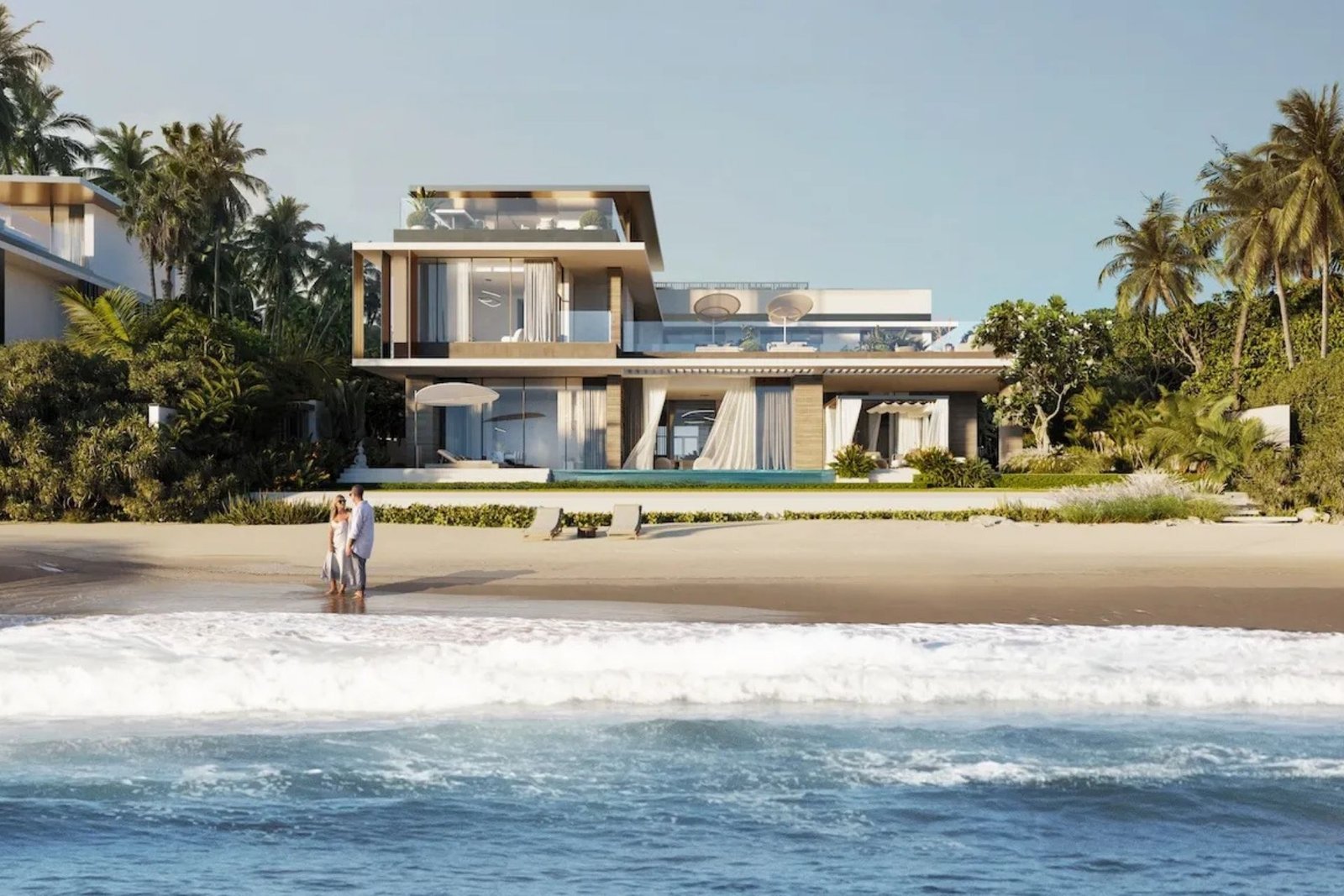 Beachfront villa and infinity pool at the SHA Emirates development