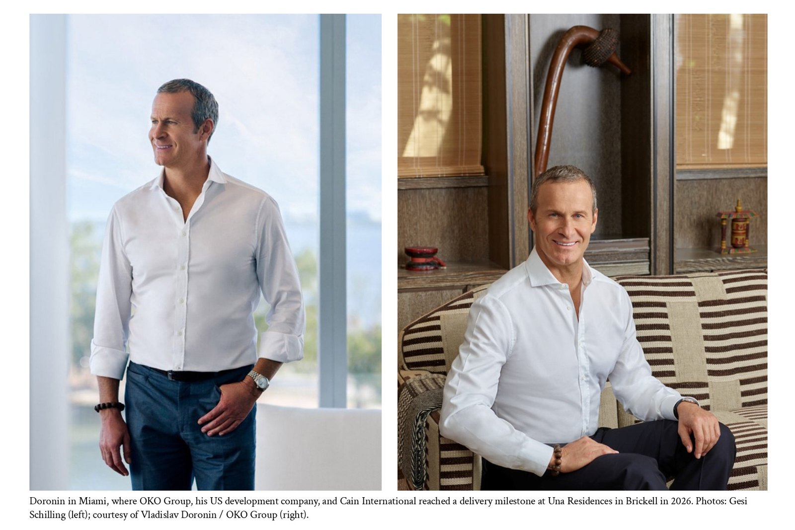 Vlad Doronin at Una Residences, Miami, and in his Miami office